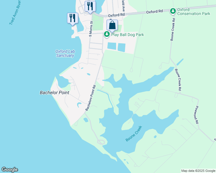 map of restaurants, bars, coffee shops, grocery stores, and more near 26226 Langs Landing Road in Oxford