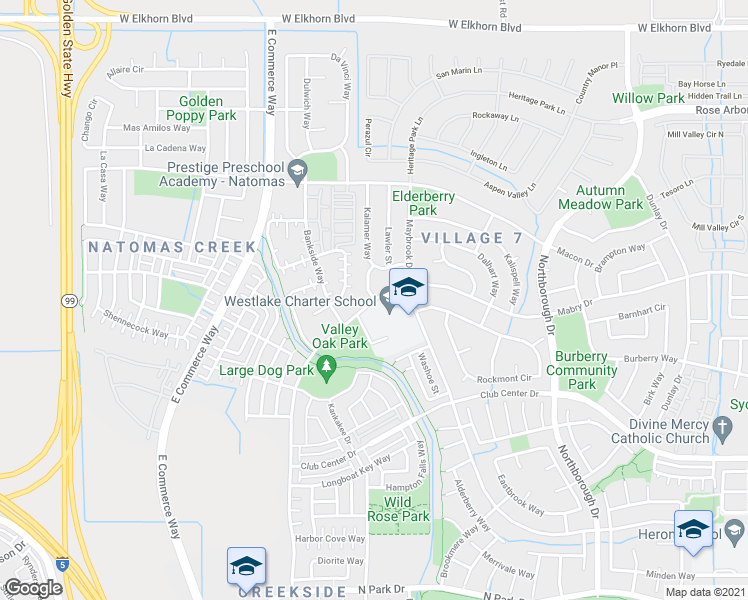 map of restaurants, bars, coffee shops, grocery stores, and more near Mabry Dr & Hoyt St in Sacramento