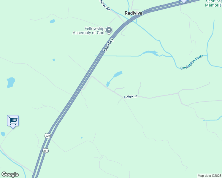 map of restaurants, bars, coffee shops, grocery stores, and more near 110 Indigo Lane in Sperryville