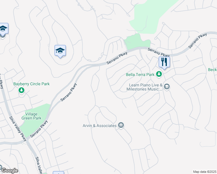 map of restaurants, bars, coffee shops, grocery stores, and more near 5188 Garlenda Drive in El Dorado Hills