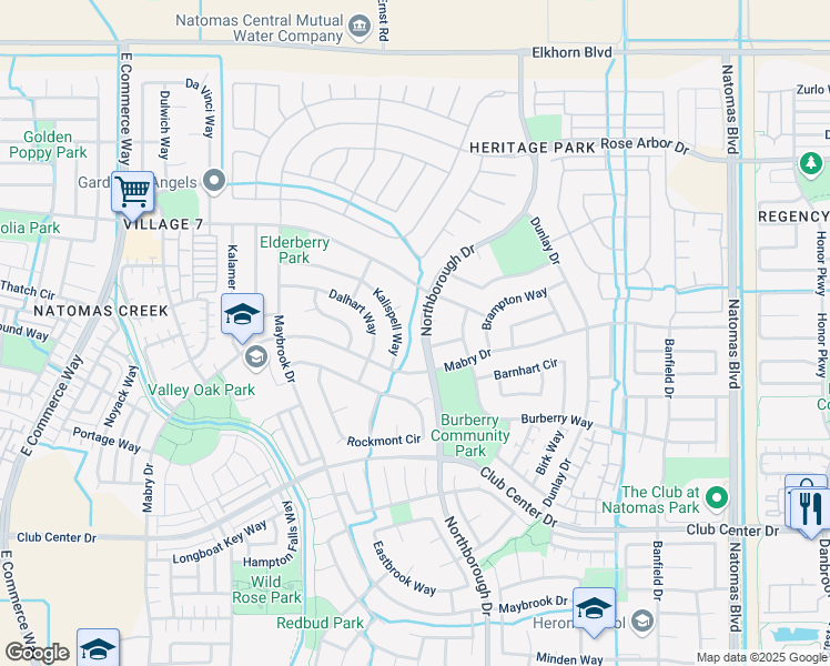 map of restaurants, bars, coffee shops, grocery stores, and more near 2496 Krameria Avenue in Sacramento