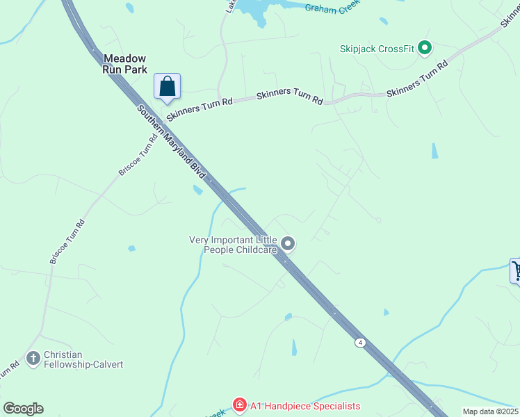 map of restaurants, bars, coffee shops, grocery stores, and more near 1418 Georgianna Lane in Owings
