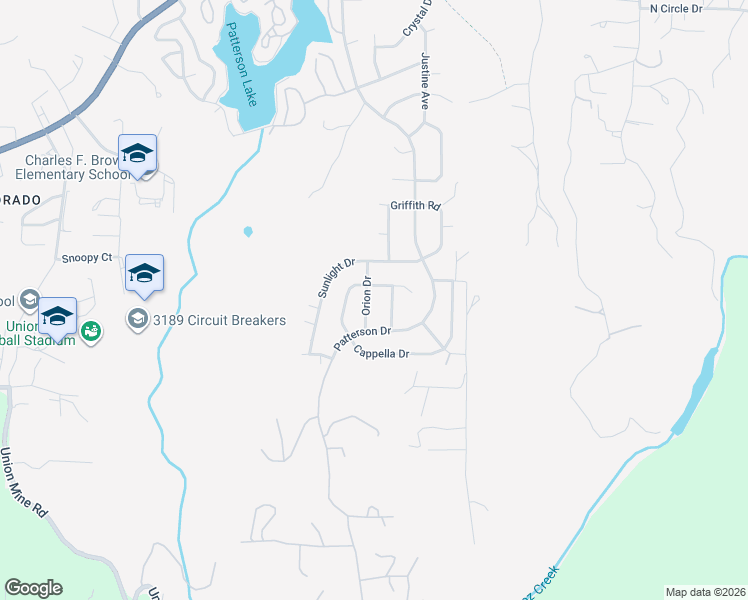 map of restaurants, bars, coffee shops, grocery stores, and more near 440 Cappella Drive in Diamond Springs