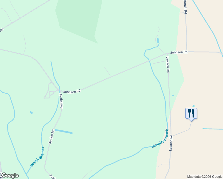 map of restaurants, bars, coffee shops, grocery stores, and more near 26442 Johnson Road in Georgetown
