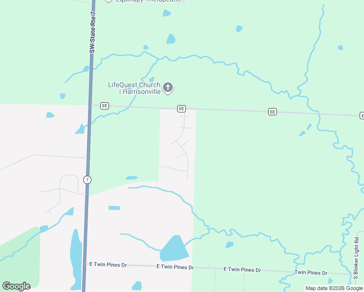 map of restaurants, bars, coffee shops, grocery stores, and more near 3207 Steel Cir in Harrisonville