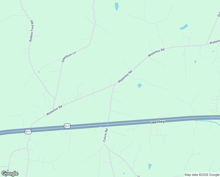 map of restaurants, bars, coffee shops, grocery stores, and more near 15516 Waterloo Road in Amissville