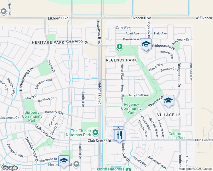 map of restaurants, bars, coffee shops, grocery stores, and more near 160 Mike Gartrell Circle in Sacramento