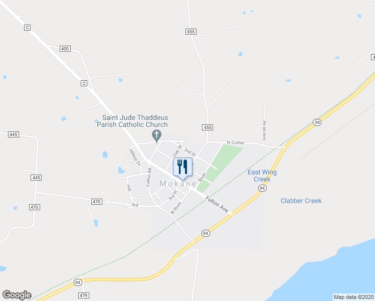 map of restaurants, bars, coffee shops, grocery stores, and more near 2nd Street in Mokane