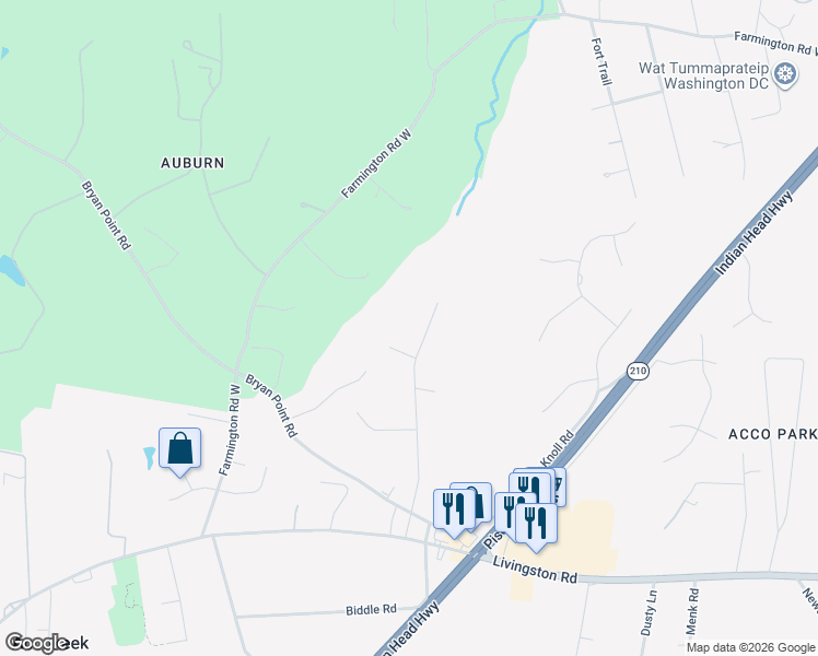 map of restaurants, bars, coffee shops, grocery stores, and more near 15413 Main Boulevard in Accokeek