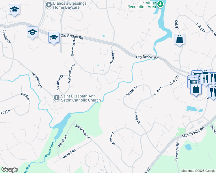 map of restaurants, bars, coffee shops, grocery stores, and more near 12678 Dulcinea Place in Woodbridge
