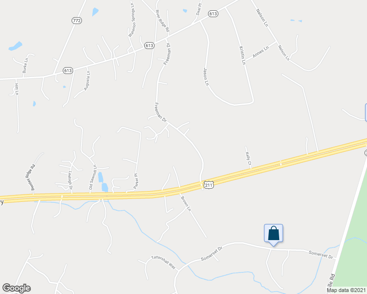 map of restaurants, bars, coffee shops, grocery stores, and more near 1514 Freeman Drive in Amissville