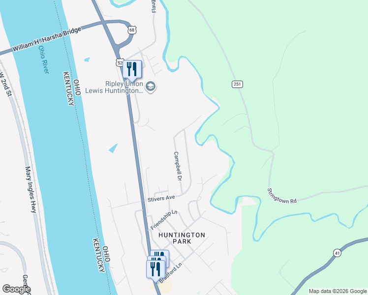map of restaurants, bars, coffee shops, grocery stores, and more near 1979 Stivers Road in Aberdeen