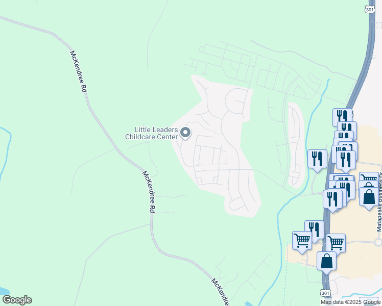 map of restaurants, bars, coffee shops, grocery stores, and more near 15429 Kennett Square Way in Brandywine