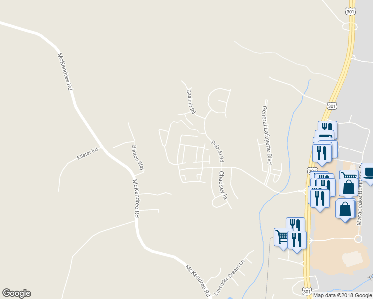 map of restaurants, bars, coffee shops, grocery stores, and more near 15408 Benjamin Ring Street in Brandywine