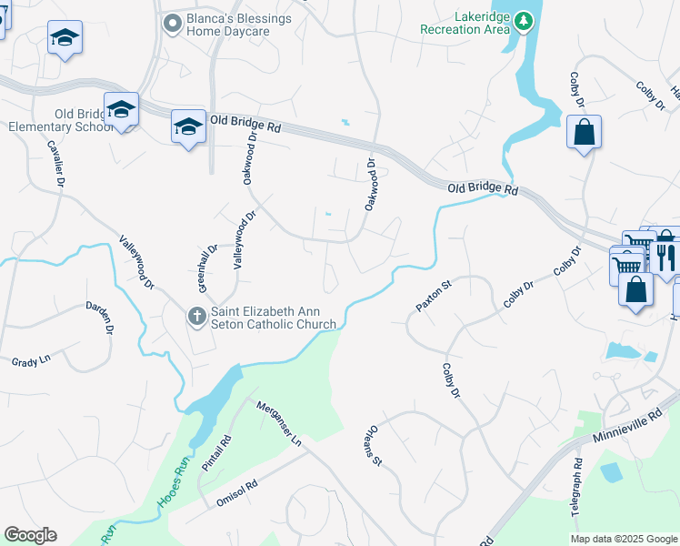 map of restaurants, bars, coffee shops, grocery stores, and more near 12671 Castile Court in Woodbridge
