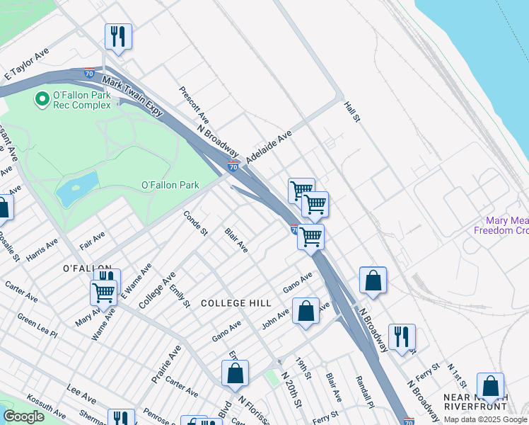 map of restaurants, bars, coffee shops, grocery stores, and more near 1409 Linton Avenue in St. Louis
