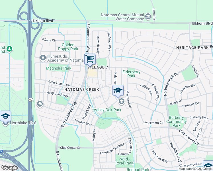 map of restaurants, bars, coffee shops, grocery stores, and more near 301 Picasso Circle in Sacramento