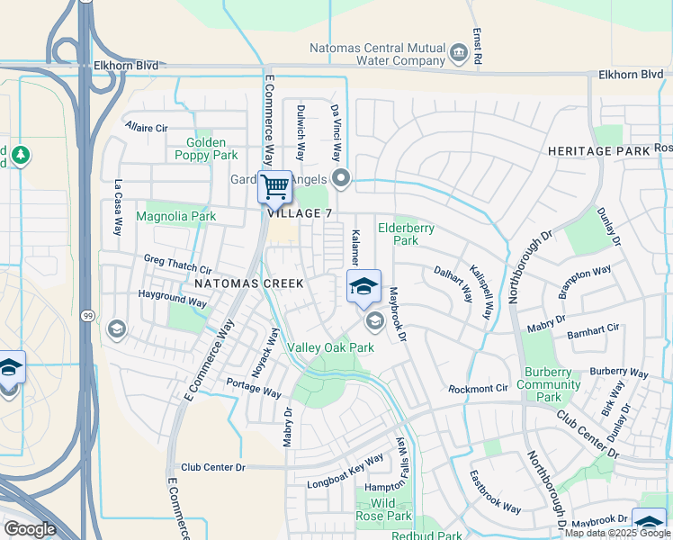 map of restaurants, bars, coffee shops, grocery stores, and more near 301 Picasso Circle in Sacramento
