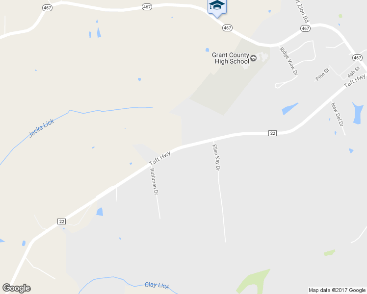 map of restaurants, bars, coffee shops, grocery stores, and more near 27 Taft Highway in Dry Ridge