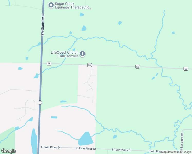map of restaurants, bars, coffee shops, grocery stores, and more near 3207 Steel Circle in Harrisonville