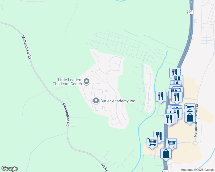 map of restaurants, bars, coffee shops, grocery stores, and more near 15319 Pulaski Road in Brandywine