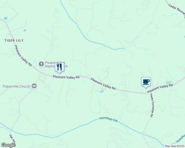 map of restaurants, bars, coffee shops, grocery stores, and more near 5341 Westley Road in Placerville