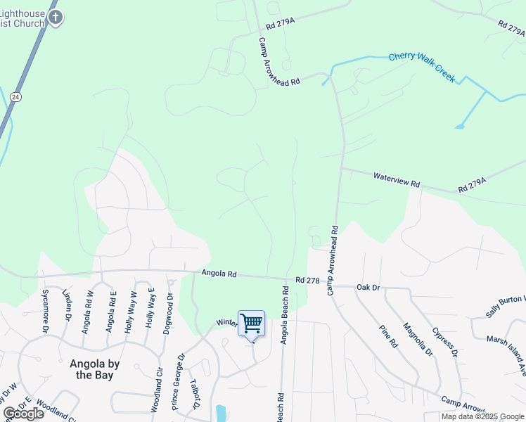 map of restaurants, bars, coffee shops, grocery stores, and more near 22520 Woods Court in Lewes