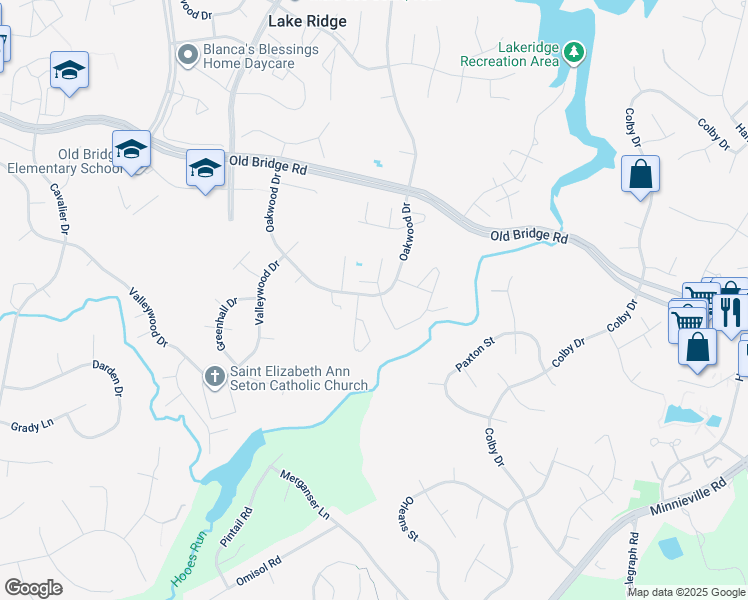 map of restaurants, bars, coffee shops, grocery stores, and more near 12642 Dulcinea Place in Woodbridge