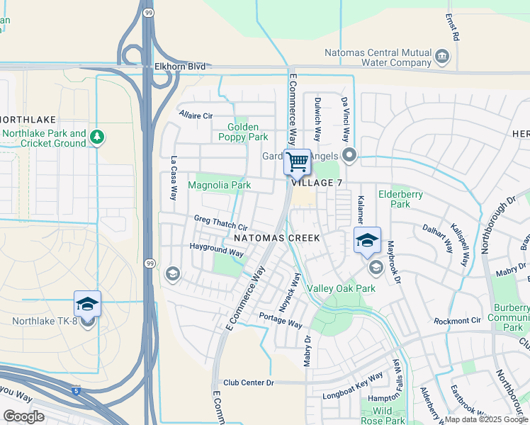 map of restaurants, bars, coffee shops, grocery stores, and more near 15 Skarda Court in Sacramento