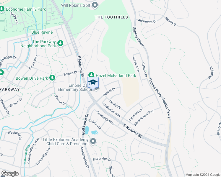 map of restaurants, bars, coffee shops, grocery stores, and more near 1853 Ardfern Way in Folsom