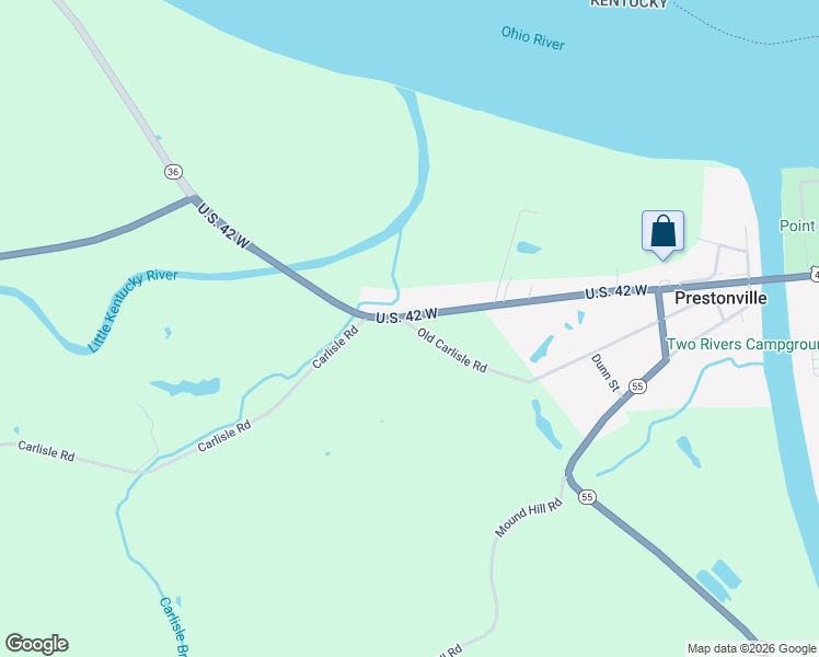 map of restaurants, bars, coffee shops, grocery stores, and more near 227 U.S. 42 West in Carrollton