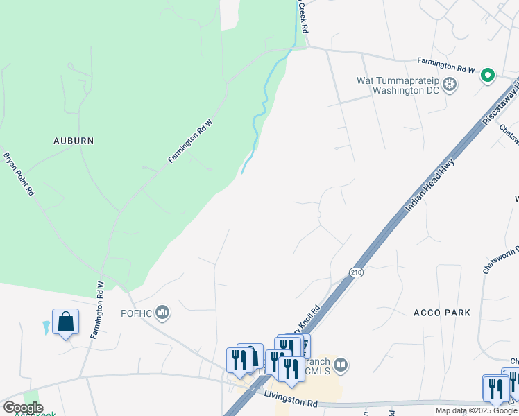 map of restaurants, bars, coffee shops, grocery stores, and more near 15300 Main Boulevard in Accokeek