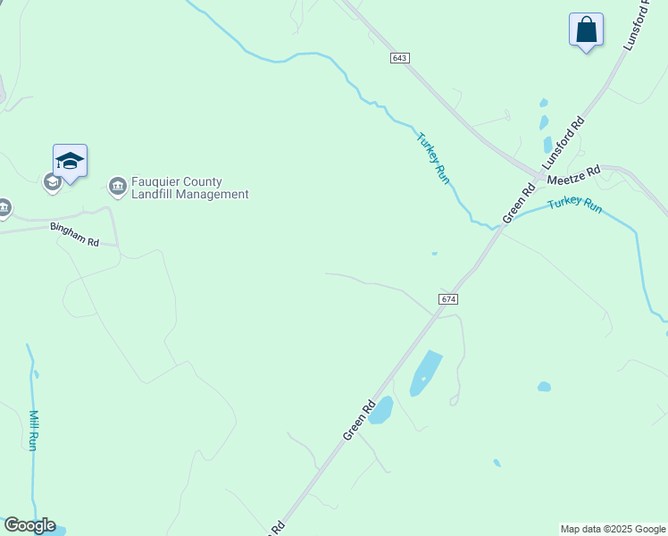 map of restaurants, bars, coffee shops, grocery stores, and more near 8602 Green Road in Warrenton