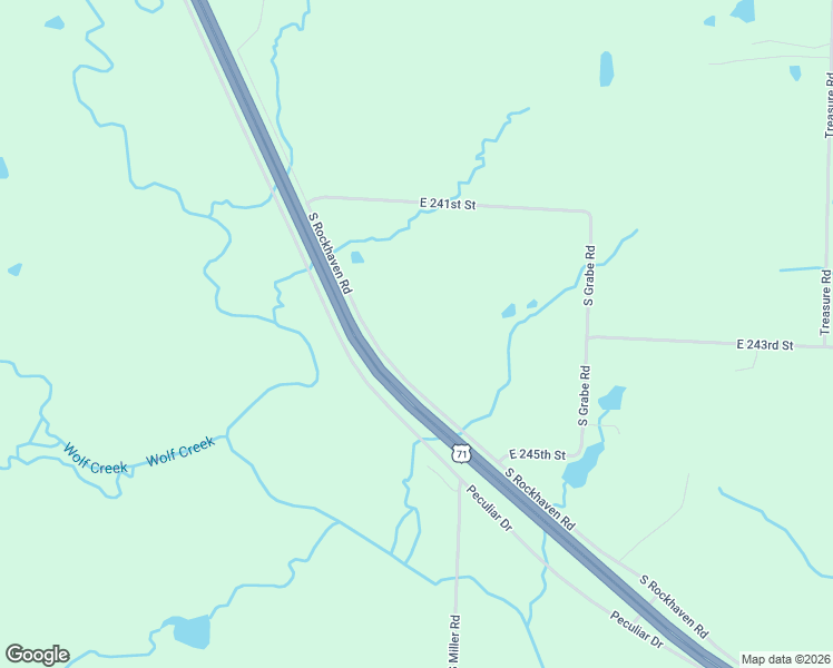 map of restaurants, bars, coffee shops, grocery stores, and more near 24307 South Rockhaven Road in Peculiar