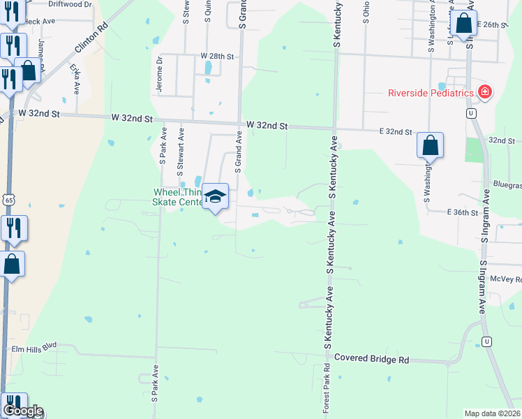 map of restaurants, bars, coffee shops, grocery stores, and more near 3505 South Grand Avenue in Sedalia