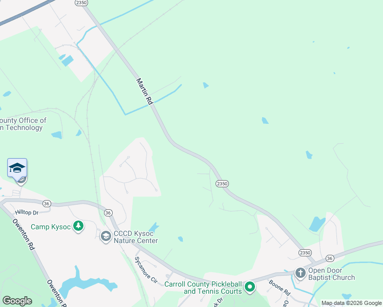 map of restaurants, bars, coffee shops, grocery stores, and more near Martin Road in Carrollton