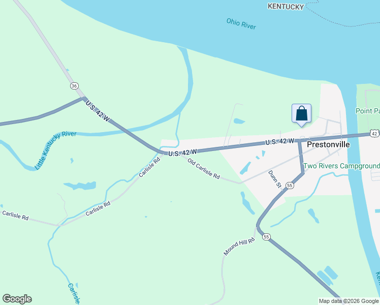 map of restaurants, bars, coffee shops, grocery stores, and more near 227 U.S. 42 West in Carrollton