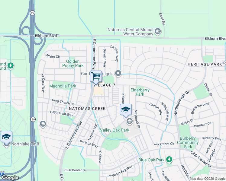 map of restaurants, bars, coffee shops, grocery stores, and more near 3039 Magical Walk in Sacramento