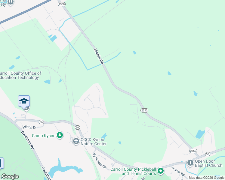 map of restaurants, bars, coffee shops, grocery stores, and more near Martin Road in Carrollton