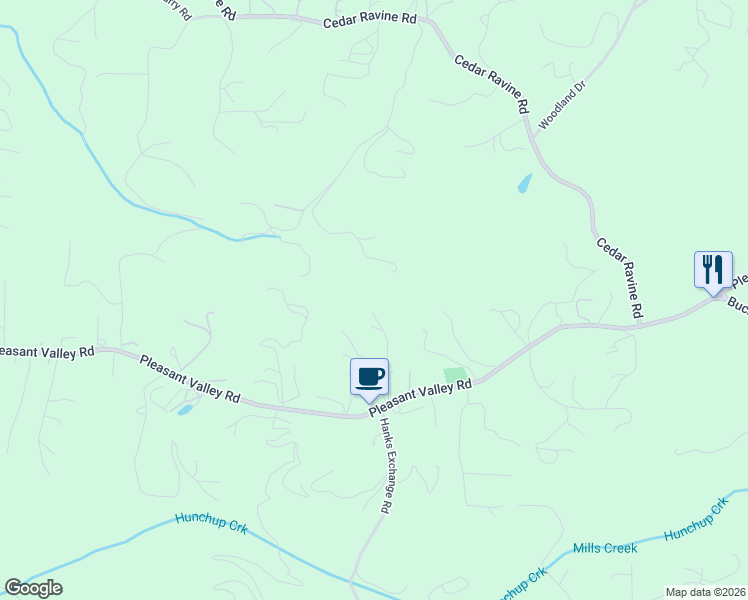 map of restaurants, bars, coffee shops, grocery stores, and more near 5304 Sharon Lane in Placerville