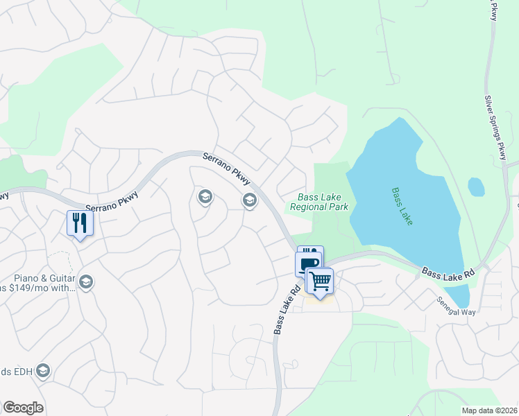 map of restaurants, bars, coffee shops, grocery stores, and more near 611 Ramsey Place in El Dorado Hills