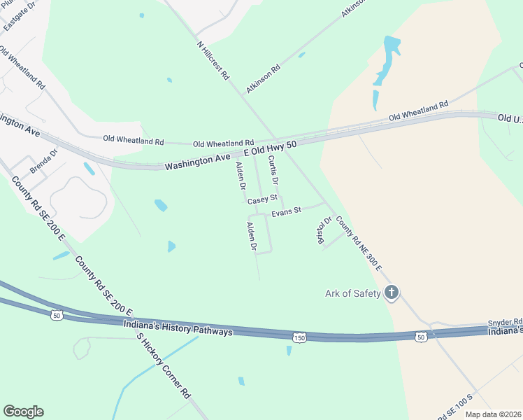 map of restaurants, bars, coffee shops, grocery stores, and more near 282 North Alden Drive in Vincennes