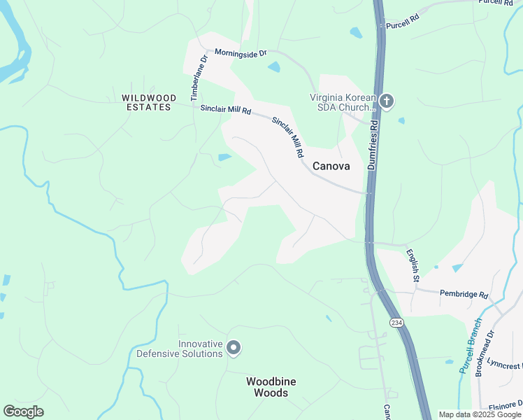 map of restaurants, bars, coffee shops, grocery stores, and more near 8209 Honeysuckle Road in Manassas