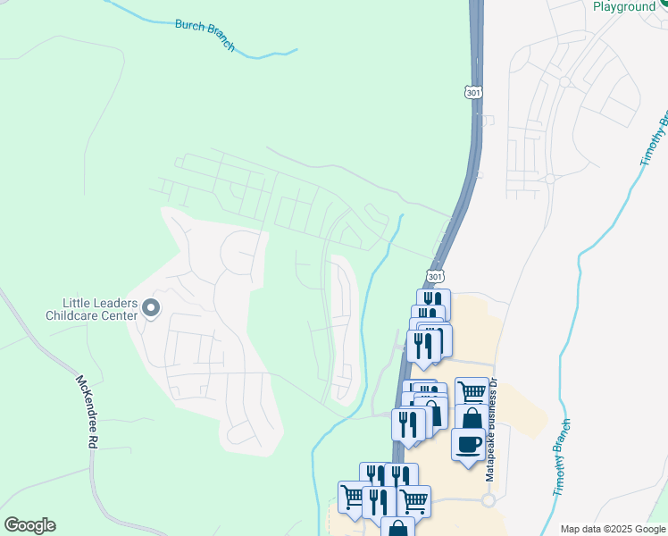 map of restaurants, bars, coffee shops, grocery stores, and more near 15200 General Lafayette Boulevard in Brandywine