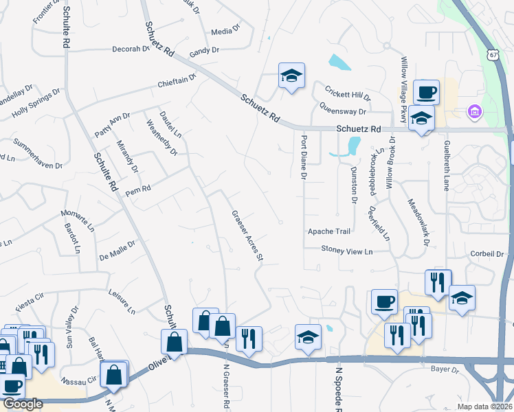map of restaurants, bars, coffee shops, grocery stores, and more near 40 Patterson Court in St. Louis