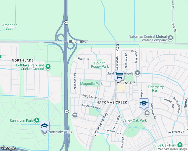 map of restaurants, bars, coffee shops, grocery stores, and more near 280 Greg Thatch Circle in Sacramento