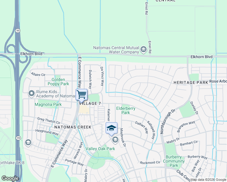 map of restaurants, bars, coffee shops, grocery stores, and more near 330 Perazul Circle in Sacramento