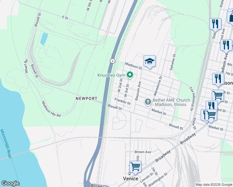 map of restaurants, bars, coffee shops, grocery stores, and more near 705 Webster Street in Madison