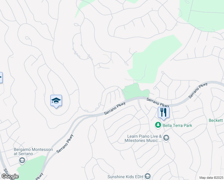map of restaurants, bars, coffee shops, grocery stores, and more near 1022 Gamay Drive in El Dorado Hills