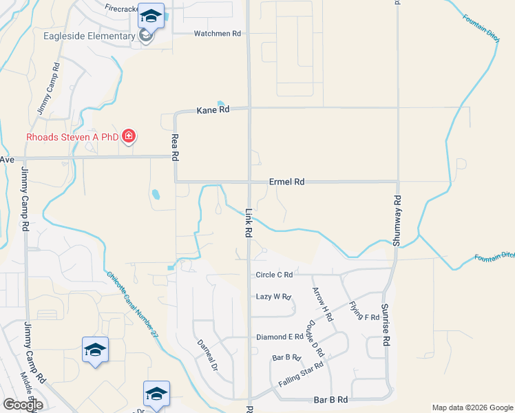 map of restaurants, bars, coffee shops, grocery stores, and more near 8385 Ermel Road in Fountain